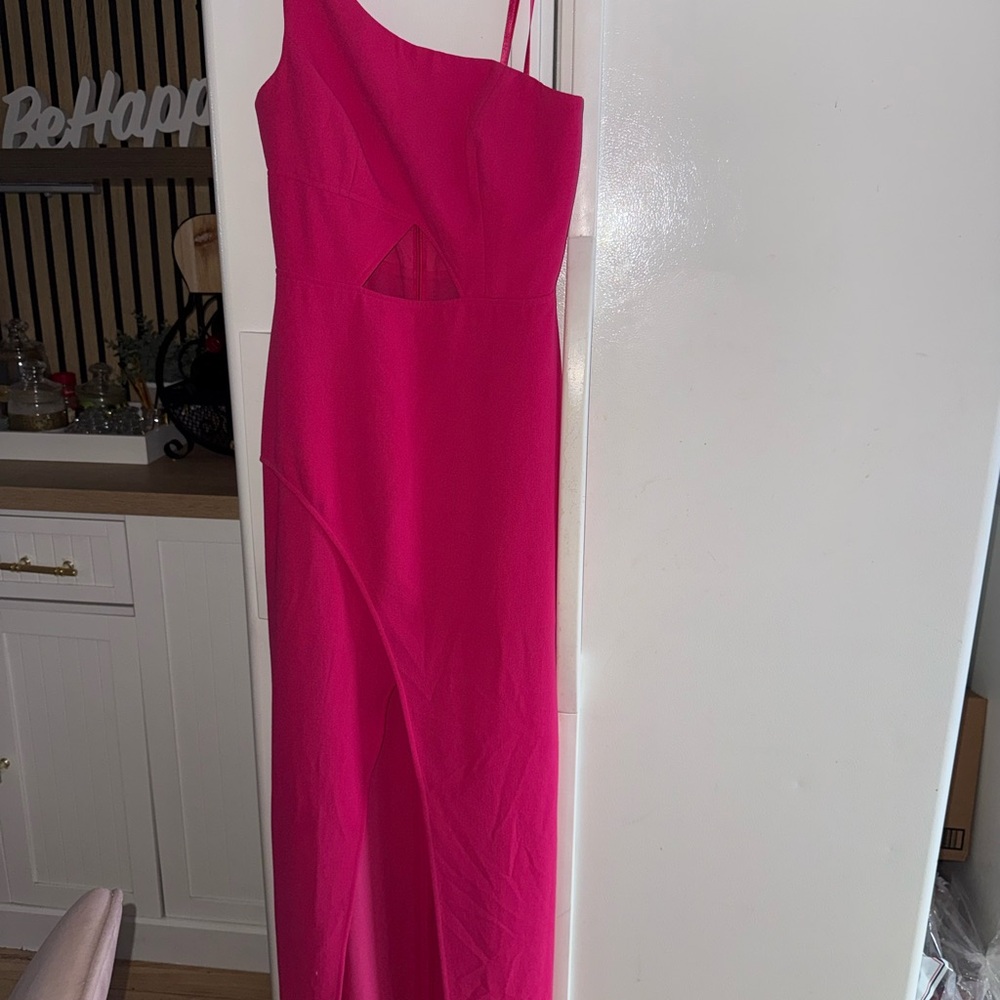 BCBGMaxAzria Fuchsia One-Shoulder Dress